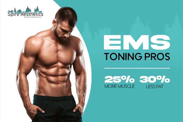 image of man with benefits of EMS toning pros treatment to help combat weight gain Atherstone
