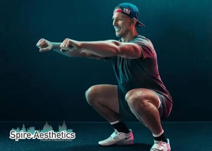 Image of man build leg muscle Atherstone through exercise